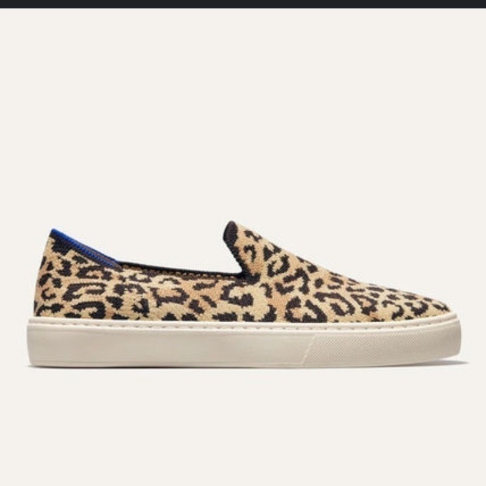Rothy's Camo Cat 'The Sneaker' Slip On W8.5 Animal Print Washable